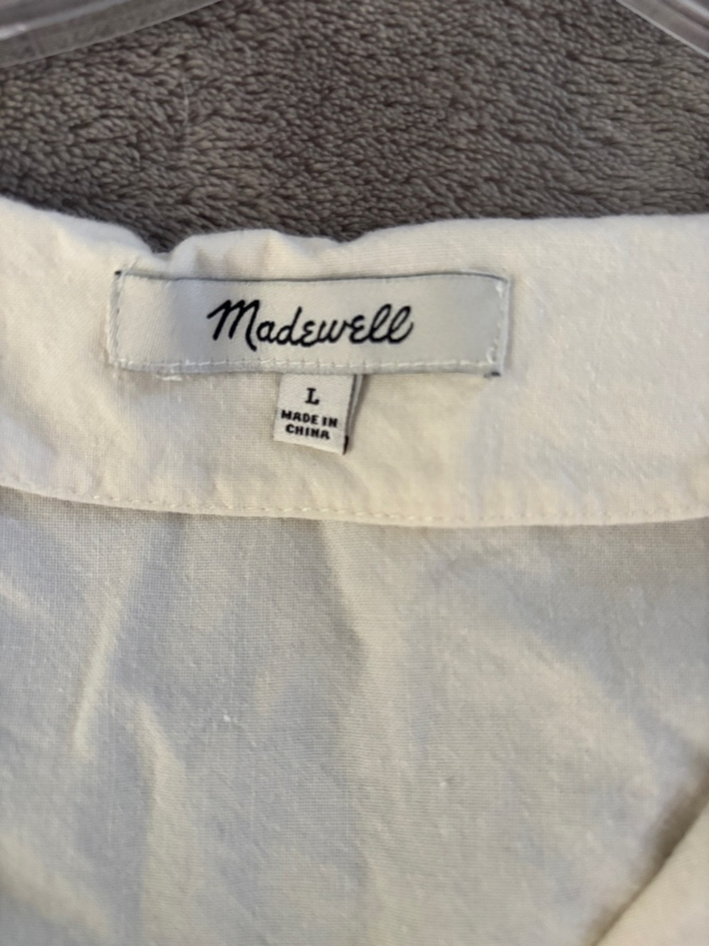 Madewell Embroidered Bohemian Ivory Peasant Blouse Size L‎ - Picture 12 of 13
